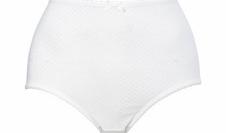 Bhs White Jacquard Spot Full Brief, white 4803860306