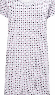 Bhs White Multi Retro Heart Sleep T, white/multi