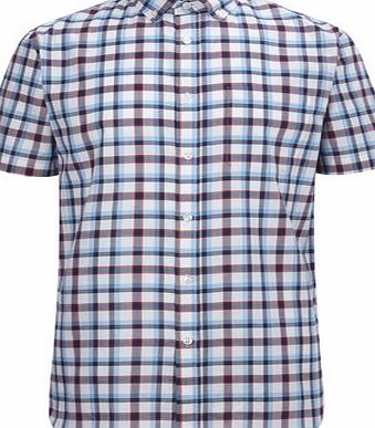 Bhs White Multi Short Sleeve Check Shirt, White
