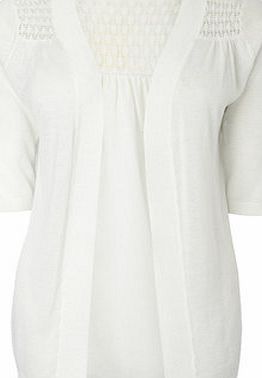 Bhs White Pointelle Back Cardigan, white 588280306