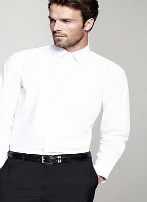 Bhs White Regular Fit Point Collar Wedding Shirt,