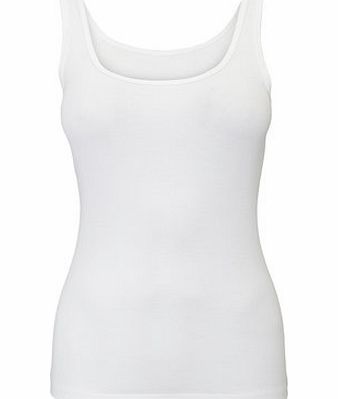 Bhs White Scoop Neck Vest, white 2424010306