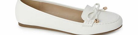 Bhs White Stylish Moccasin With Bows, white 2838420306