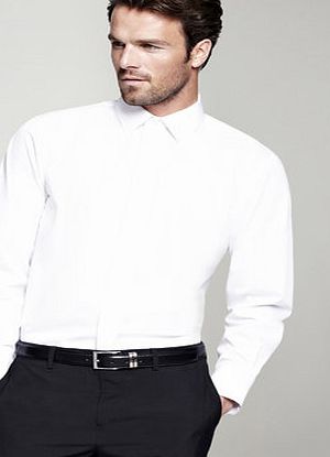 Bhs White Tailored Fit Point Collar Wedding Shirt,