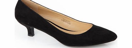 Bhs Womens Black Kitten Heel Court Shoes, black