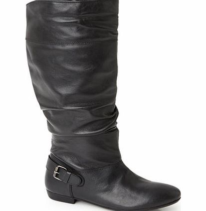 Bhs Womens Black Leather Long Boots, black 2844370137
