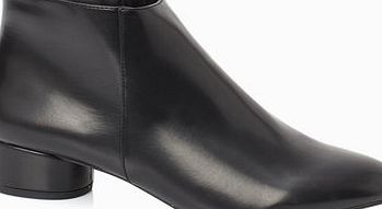 Bhs Womens Black Low Block Side Zip Shoe Boots,