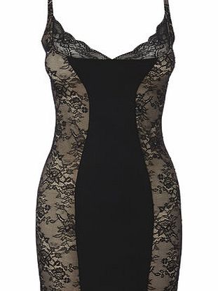 Bhs Womens Black/ Nude Lace Shaping Slip Dress,