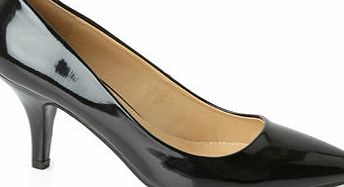 Bhs Womens Black Patent Point Court Shoes, patent