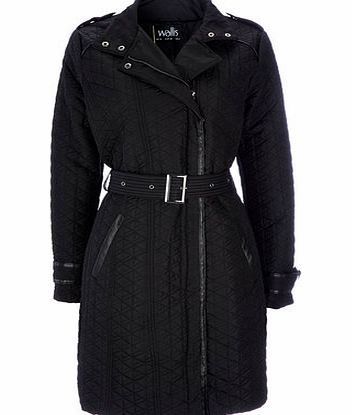 Bhs Womens Black Quilted Coat, black 12028848513