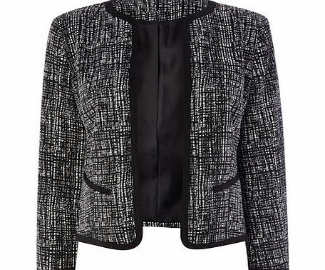 Bhs Womens Black Scratchy Print Jacket, black/ivory