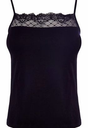Womens Black Sequin Lace Vest, black 4800648513