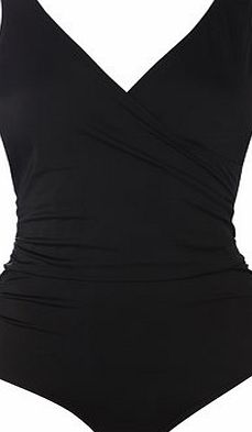 Bhs Womens Black Wrap Front Tummy Control Swimsuit,