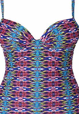 Bhs Womens Blue And Pink Carnival Print Tankini Top,