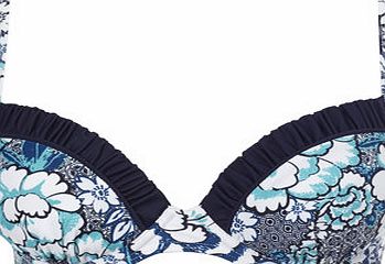 Bhs Womens Blue and White Oriental Floral Print