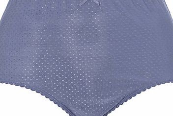 Bhs Womens Blue Jacquard Spot Full Brief, blue