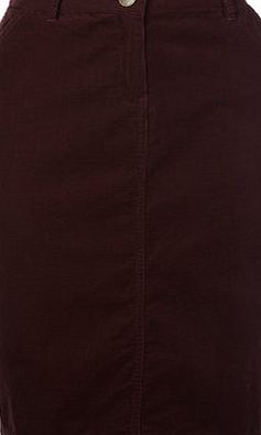 Bhs Womens Claret A-Line Cord Skirt, claret 2207150028