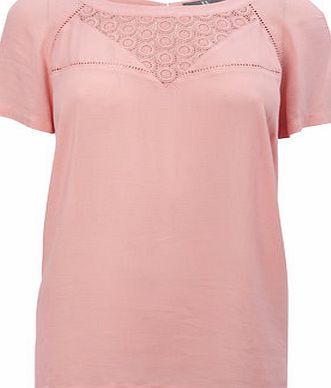Bhs Womens Coral Crochet Dobby Blouse, pink 8617500528