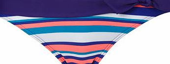 Bhs Womens Coral Multi Stripe Print Bikini Bottoms,