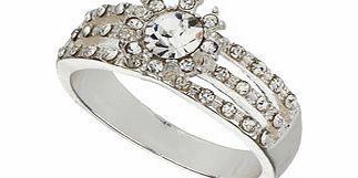 Bhs Womens Crystal Three Row Ring, crystal 12168660240