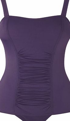 Bhs Womens Dark Purple Tummy Control Swimsuit,