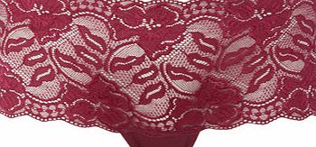 Bhs Womens Dark Red Lace Short, plum 4803770964