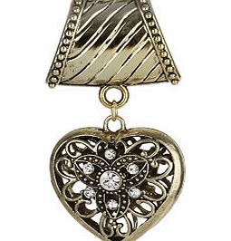 Bhs Womens Filigree Heart Fabric Necklace Charm,