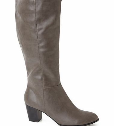 Bhs Womens Grey Block Heel Long Boots, grey 2845100870
