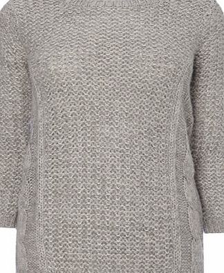 Bhs Womens Grey Cable Side Jumper, grey 587440870