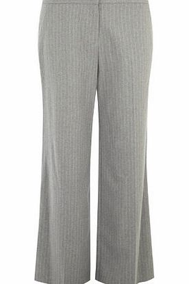 Bhs Womens Grey Chalk Stripe Wideleg Trousers, grey