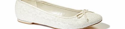 Bhs Womens Ivory Wedding Collection Lace Ballerina