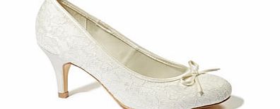 Bhs Womens Ivory Wedding Collection Lace Court Shoes