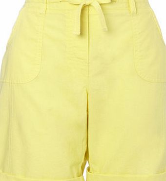 Bhs Womens Lemon Cotton Shorts, lemon 2207700088