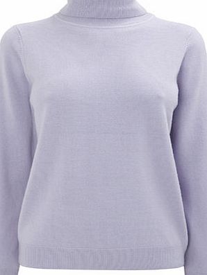 Bhs Womens Lilac Marl Supersoft Roll Neck Jumper,