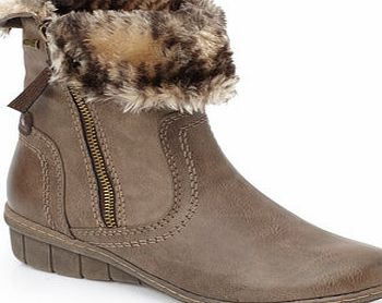 Bhs Womens Lotus Stone Virkat Ankle Boots, stone