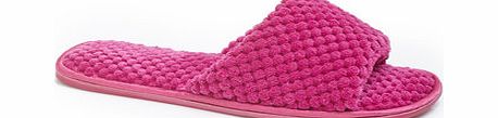 Bhs Womens Magenta Bobble Textile One Band Slippers,