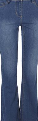 Bhs Womens Mid Wash Longer Length Bootcut Jeans, mid