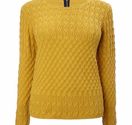 Bhs Womens Mustard Mixed Cable Jumper, mustard