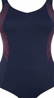 Bhs Womens Navy And Red Side Print Swirl Sport