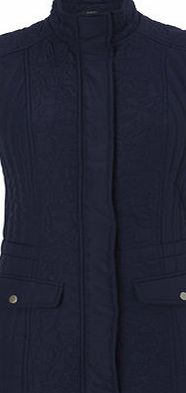 Bhs Womens Navy Floral Quilted Gilet, navy 18990180249