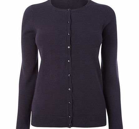 Bhs Womens Navy Supersoft Crew Cardigan, navy