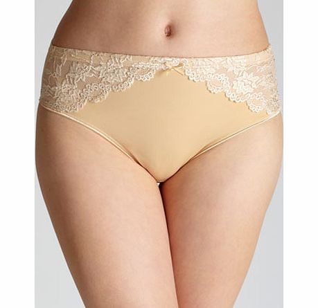 Womens Nude Lace Shaping High Leg Brief, nude