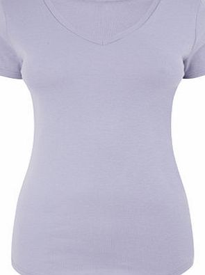 Bhs Womens Orchid Purple Short Sleeve V Neck Top,