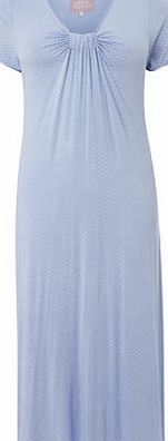 Bhs Womens Pale Blue Knot Front Long Nightdress,