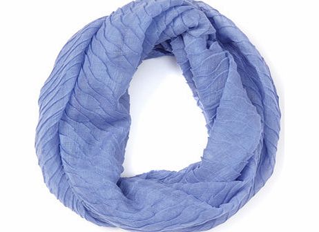 Bhs Womens Pale Blue Wavy Woven Snood, pale blue