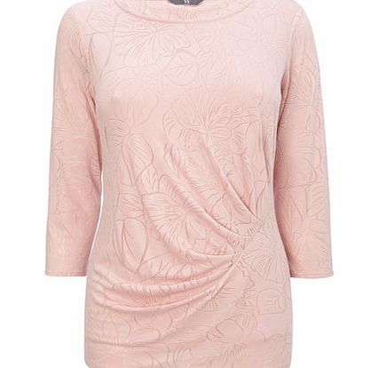 Bhs Womens Pink 3/4 Sleeve Lined Burnout Top, pink