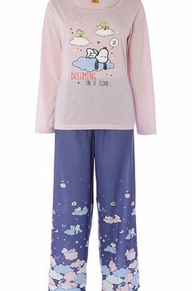 Bhs Womens Pink Snoopy Pyjama Set, multi pink