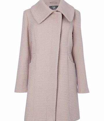 Bhs Womens Pink Textured Coat, pink 8317140528