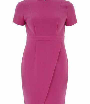 Bhs Womens Pink Wrap Crepe Dress, pink 19121860528