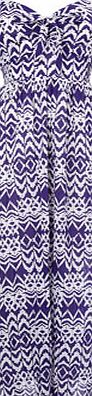 Bhs Womens Purple and White Tribal Print Maxi Dress,